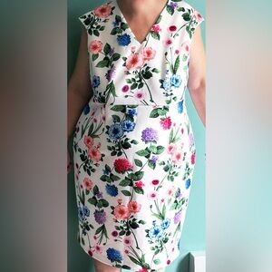 Calvin Klein V-Neck Floral Dress